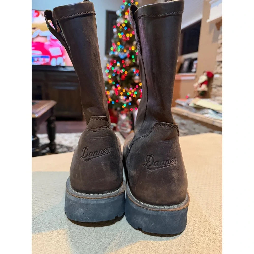 Danner Bull Run Wellington Sq Pt Work‎ Boots Mens Size 13 Brown Leather